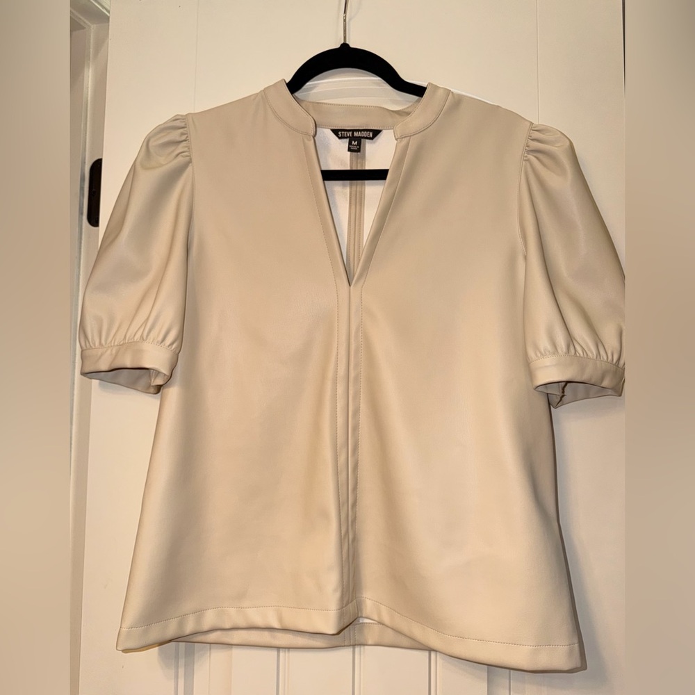 Steve Madden Women's Jane Faux-Leather Top, size medium